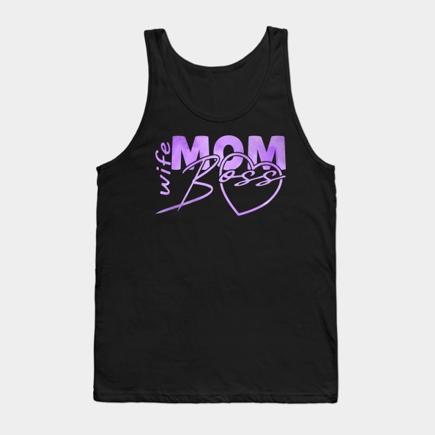 wife mom boss in purple Tank Top by Ideal Action